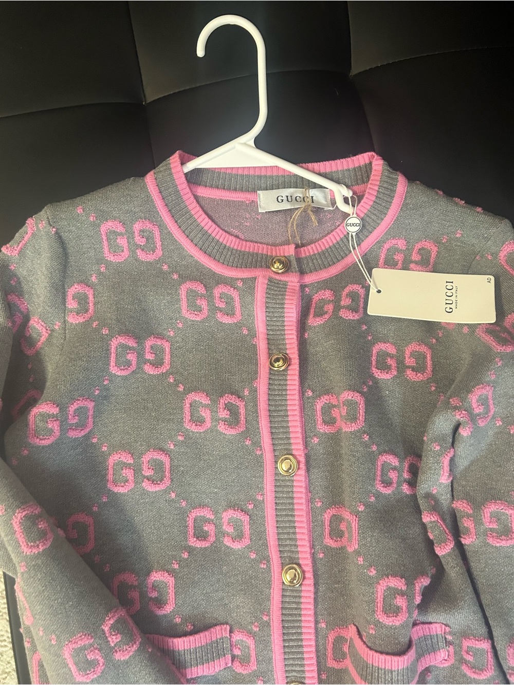 Grey and pink cardigan